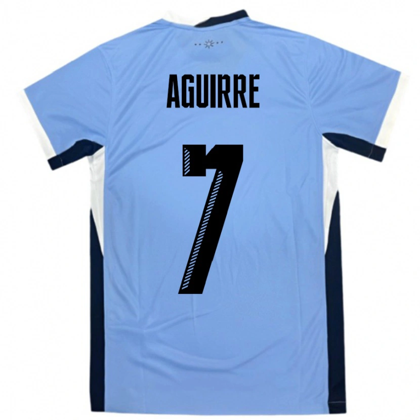 Danxen Kvinnor Uruguay Rodrigo Aguirre #7 Vit Svart Hemmatröja Matchtröjor 24-26 Tröjor T-Tröja