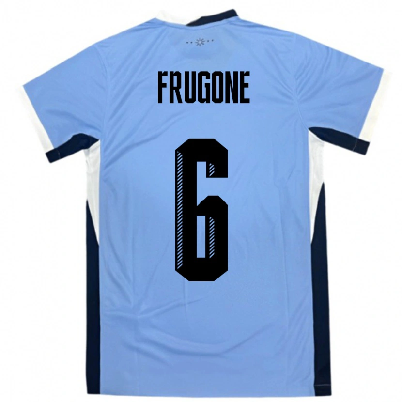 Danxen Kvinnor Uruguay Axel Frugone #6 Vit Svart Hemmatröja Matchtröjor 24-26 Tröjor T-Tröja