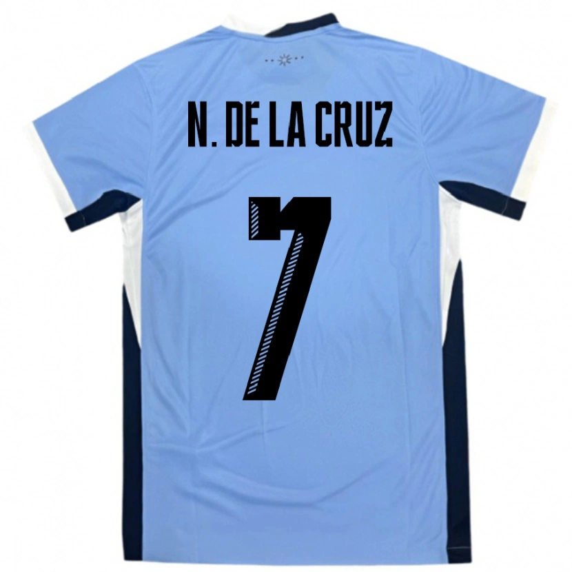Danxen Kvinnor Uruguay Nicolas De La Cruz #7 Vit Svart Hemmatröja Matchtröjor 24-26 Tröjor T-Tröja