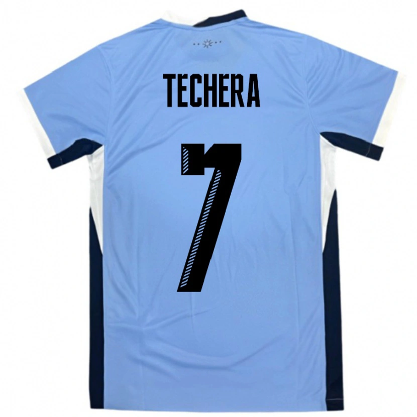 Danxen Kvinnor Uruguay Facundo Techera #7 Vit Svart Hemmatröja Matchtröjor 24-26 Tröjor T-Tröja