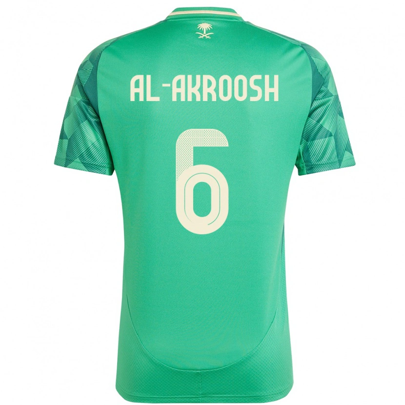 Danxen Kvinnor Saudi-Arabien Hassan Al-Akroosh #6 Grön Hemmatröja Matchtröjor 24-26 Tröjor T-Tröja