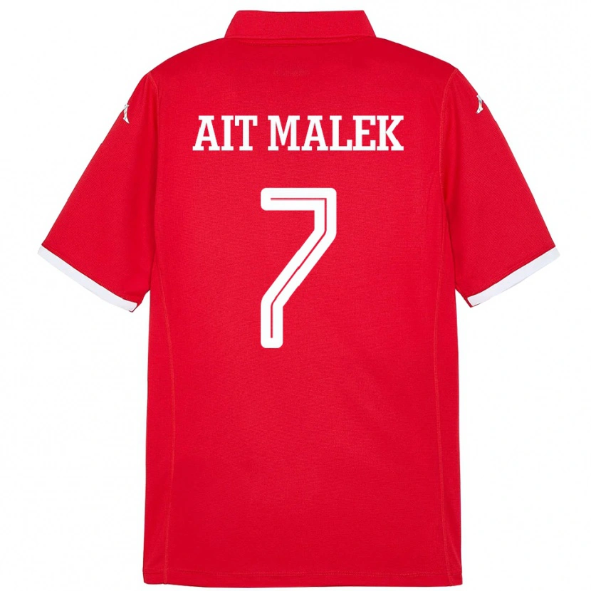 Danxen Kvinnor Tunisien Bilel Aït Malek #7 Röd Hemmatröja Matchtröjor 24-26 Tröjor T-Tröja