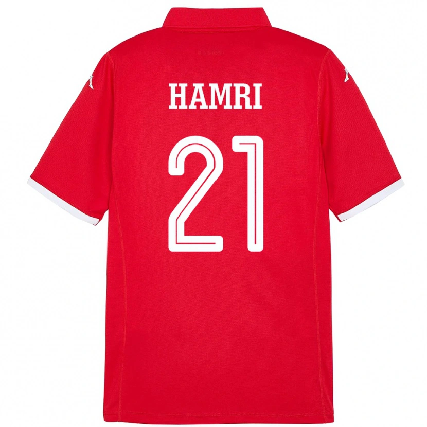Danxen Kvinnor Tunisien Rabii Hamri #21 Röd Hemmatröja Matchtröjor 24-26 Tröjor T-Tröja