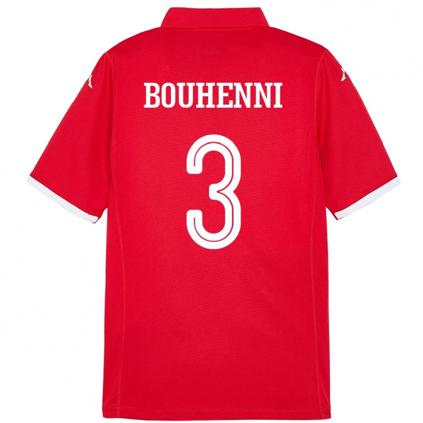 Danxen Kvinnor Tunisien Rayen Bouhenni #3 Röd Hemmatröja Matchtröjor 24-26 Tröjor T-Tröja