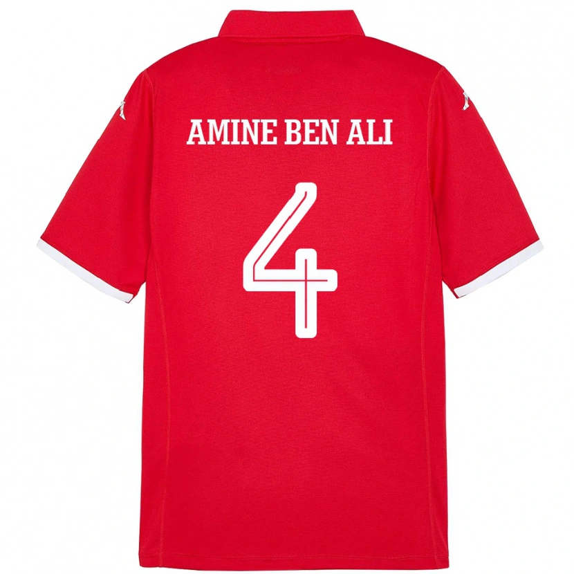 Danxen Kvinnor Tunisien Mohamed Amine Ben Ali #4 Röd Hemmatröja Matchtröjor 24-26 Tröjor T-Tröja