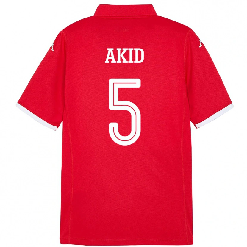 Danxen Kvinnor Tunisien Abdessalem Akid #5 Röd Hemmatröja Matchtröjor 24-26 Tröjor T-Tröja