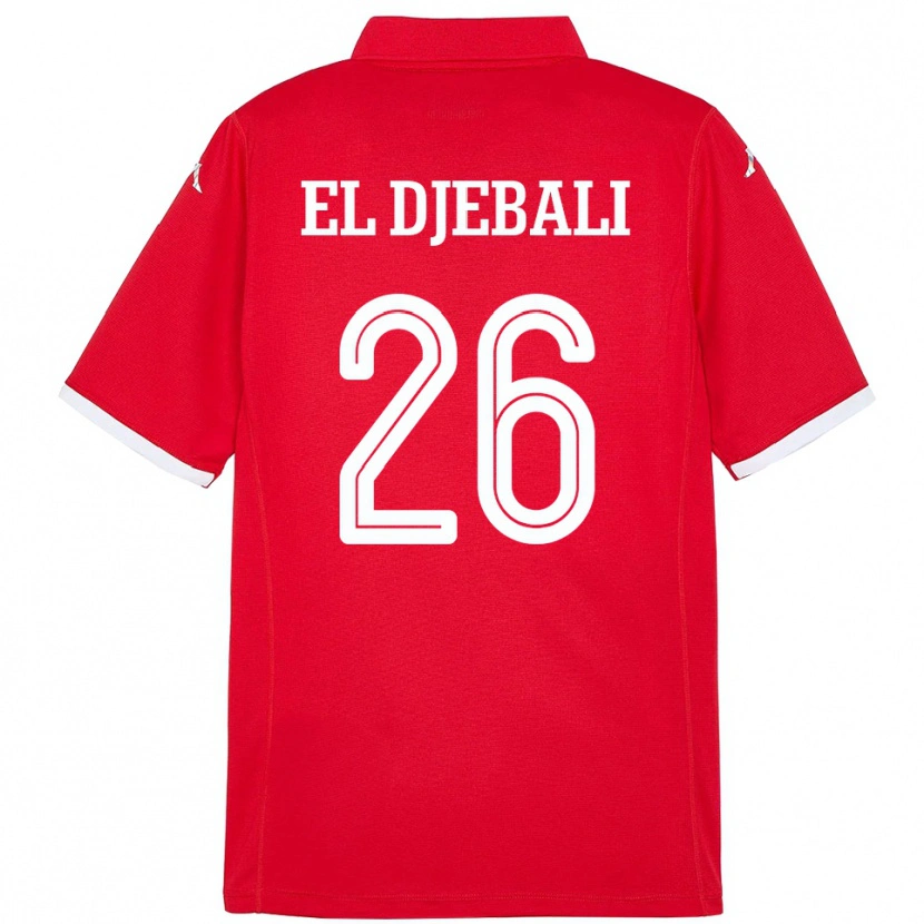 Danxen Kvinnor Tunisien Chaim El Djebali #26 Röd Hemmatröja Matchtröjor 24-26 Tröjor T-Tröja