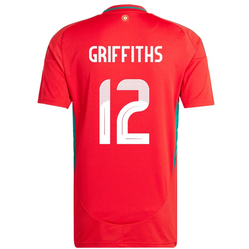 Danxen Kvinnor Wales Ewan Griffiths #12 Röd Hemmatröja Matchtröjor 24-26 Tröjor T-Tröja