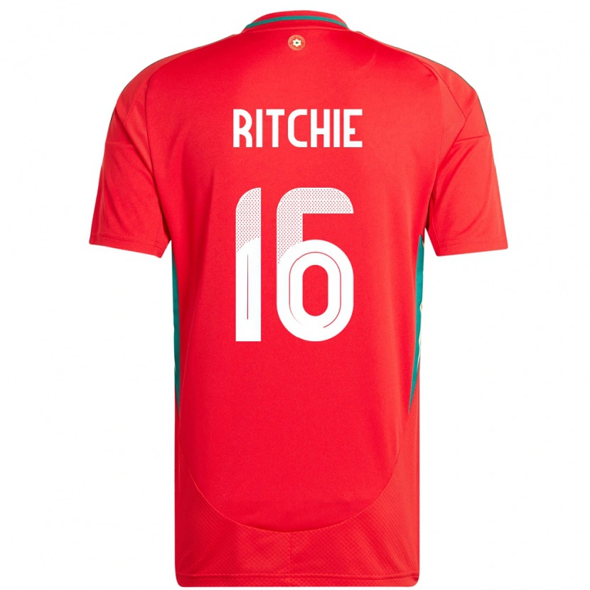 Danxen Kvinnor Wales Amelia Ritchie #16 Röd Hemmatröja Matchtröjor 24-26 Tröjor T-Tröja