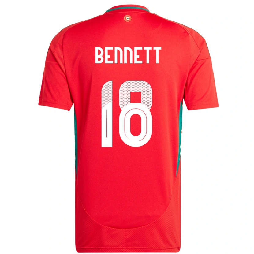 Danxen Kvinnor Wales Murphy Bennett #18 Röd Hemmatröja Matchtröjor 24-26 Tröjor T-Tröja