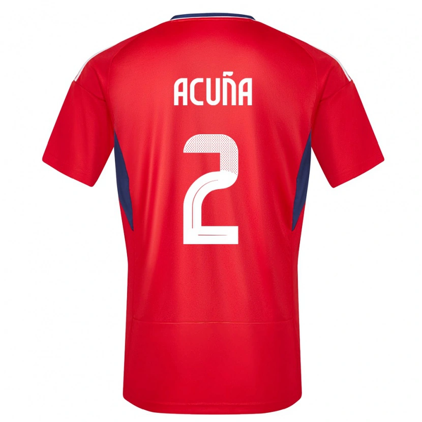 Danxen Kvinnor Costa Rica Sebastián Acuña #2 Röd Hemmatröja Matchtröjor 24-26 Tröjor T-Tröja
