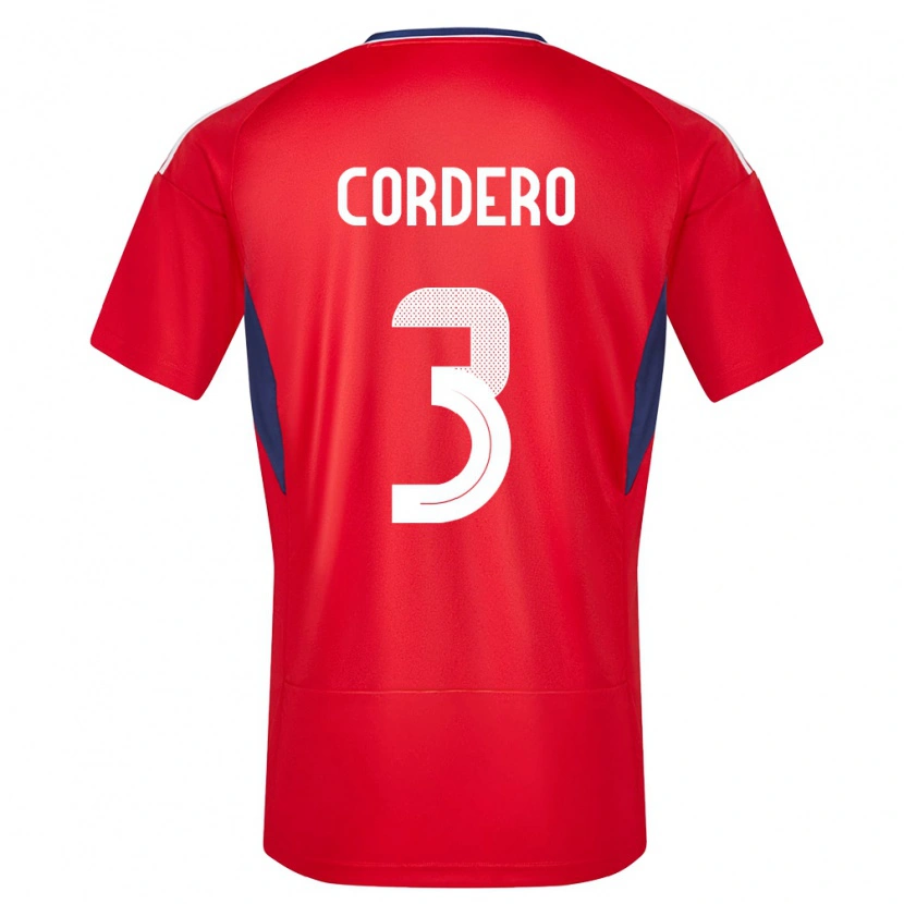 Danxen Kvinnor Costa Rica Thiago Cordero #3 Röd Hemmatröja Matchtröjor 24-26 Tröjor T-Tröja