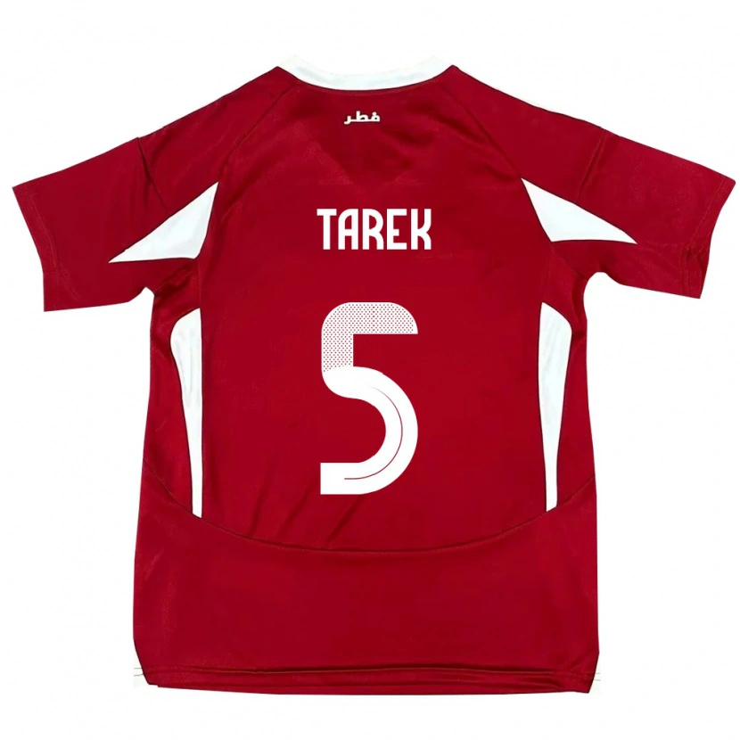 Danxen Kvinnor Qatar Tarek Salman #5 Röd Hemmatröja Matchtröjor 24-26 Tröjor T-Tröja