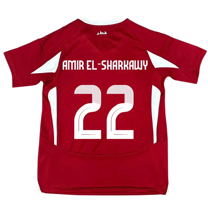 Danxen Kvinnor Qatar Galal Amir El-Sharkawy #22 Röd Hemmatröja Matchtröjor 24-26 Tröjor T-Tröja