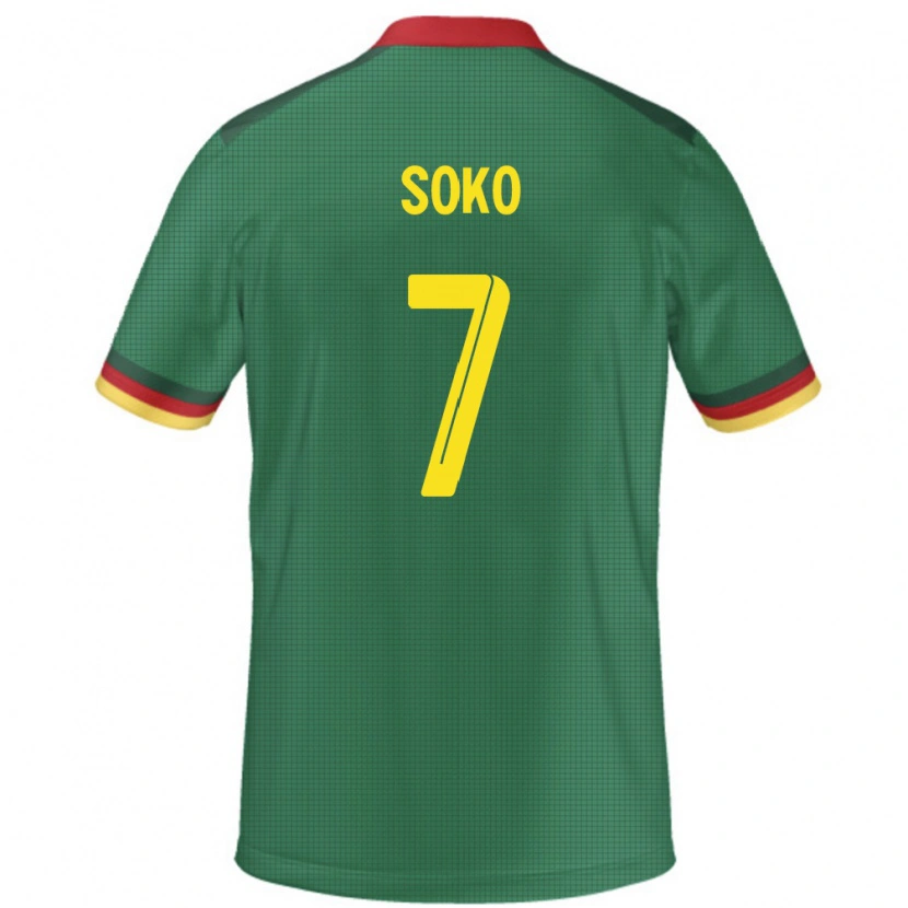 Danxen Kvinnor Kamerun Patrick Soko #7 Grön Hemmatröja Matchtröjor 24-26 Tröjor T-Tröja