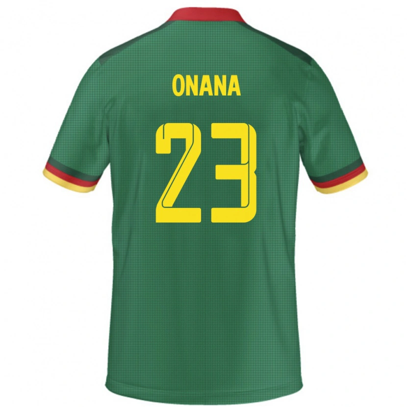 Danxen Kvinnor Kamerun André Onana #23 Grön Hemmatröja Matchtröjor 24-26 Tröjor T-Tröja