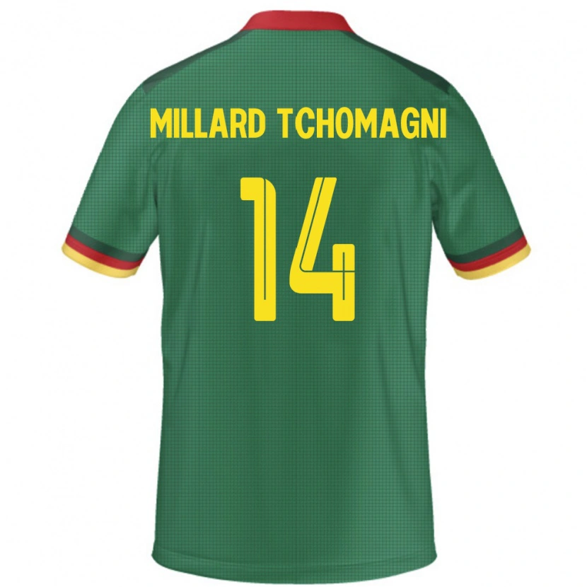 Danxen Kvinnor Kamerun Samuel Millard Tchomagni #14 Grön Hemmatröja Matchtröjor 24-26 Tröjor T-Tröja