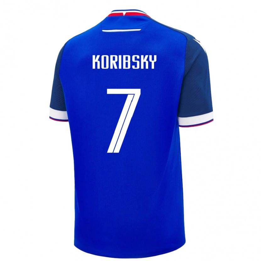 Danxen Kvinnor Slovakien Simon Koribsky #7 Blå Hemmatröja Matchtröjor 24-26 Tröjor T-Tröja