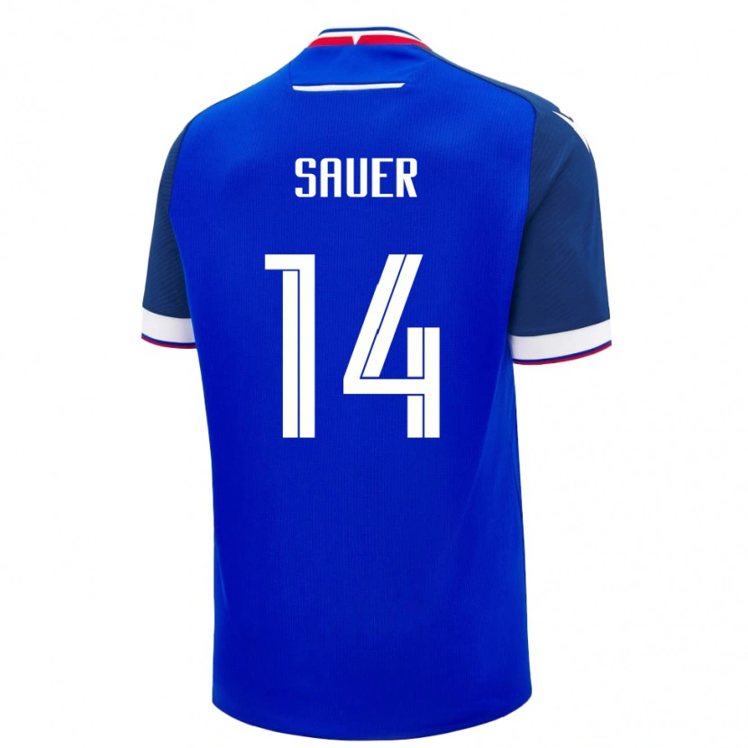 Danxen Kvinnor Slovakien Mario Sauer #14 Blå Hemmatröja Matchtröjor 24-26 Tröjor T-Tröja
