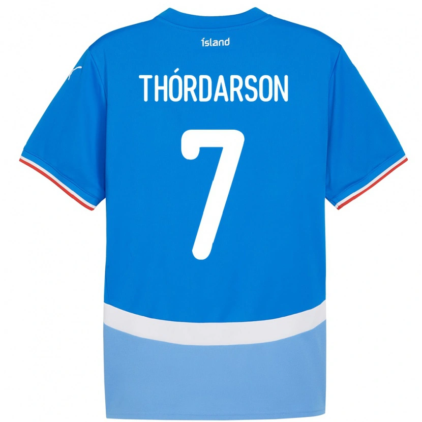 Danxen Kvinnor Island Stígur Thórdarson #7 Blå Hemmatröja Matchtröjor 24-26 Tröjor T-Tröja