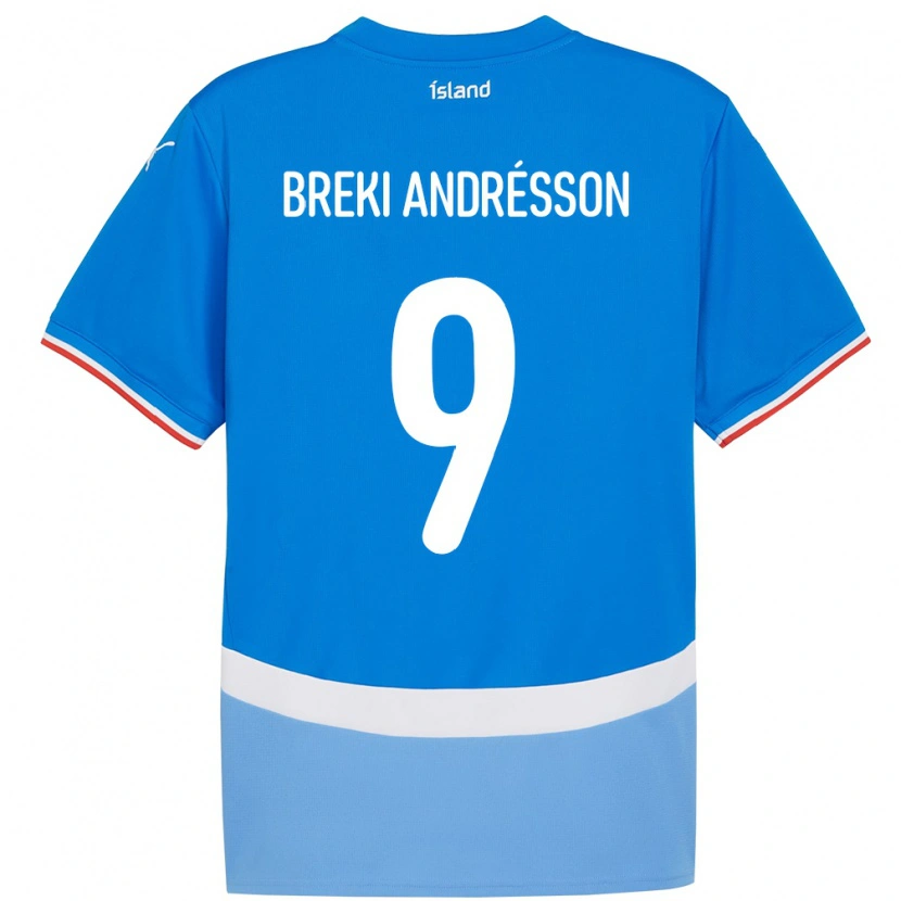 Danxen Kvinnor Island Benoný Breki Andrésson #9 Blå Hemmatröja Matchtröjor 24-26 Tröjor T-Tröja