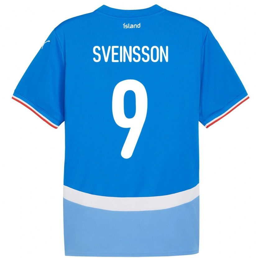 Danxen Kvinnor Island Rúnar Dadi Vatsndal Sveinsson #9 Blå Hemmatröja Matchtröjor 24-26 Tröjor T-Tröja