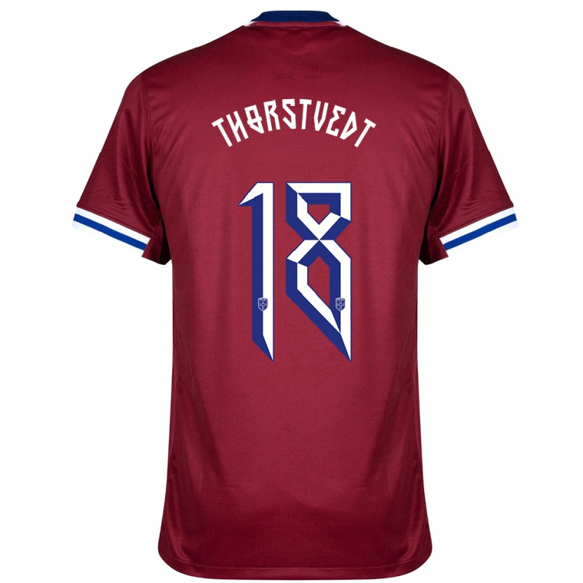 Danxen Kvinnor Norge Kristian Thorstvedt #18 Röd Blå Vit Hemmatröja Matchtröjor 24-26 Tröjor T-Tröja