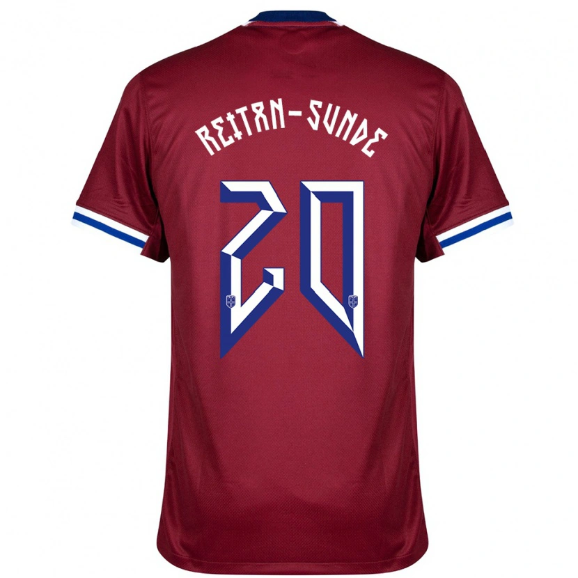Danxen Kvinnor Norge Jesper Reitan-Sunde #20 Röd Blå Vit Hemmatröja Matchtröjor 24-26 Tröjor T-Tröja