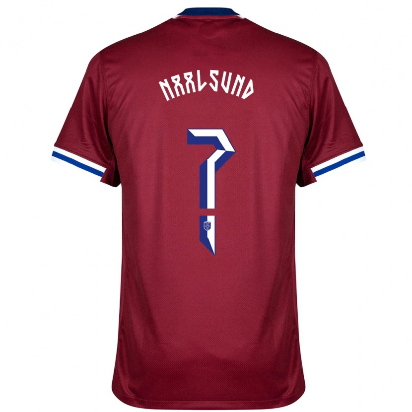 Danxen Kvinnor Norge Lisa Naalsund #0 Röd Blå Vit Hemmatröja Matchtröjor 24-26 Tröjor T-Tröja