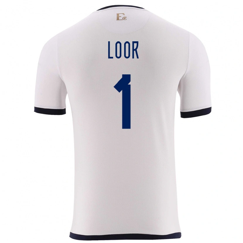 Danxen Kvinnor Ecuador Cristhian Loor #1 Vit Bortatröja Matchtröjor 24-26 Tröjor T-Tröja