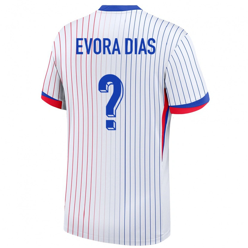 Danxen Kvinnor Frankrike Enzo Evora Dias #0 Vit Bortatröja Matchtröjor 24-26 Tröjor T-Tröja