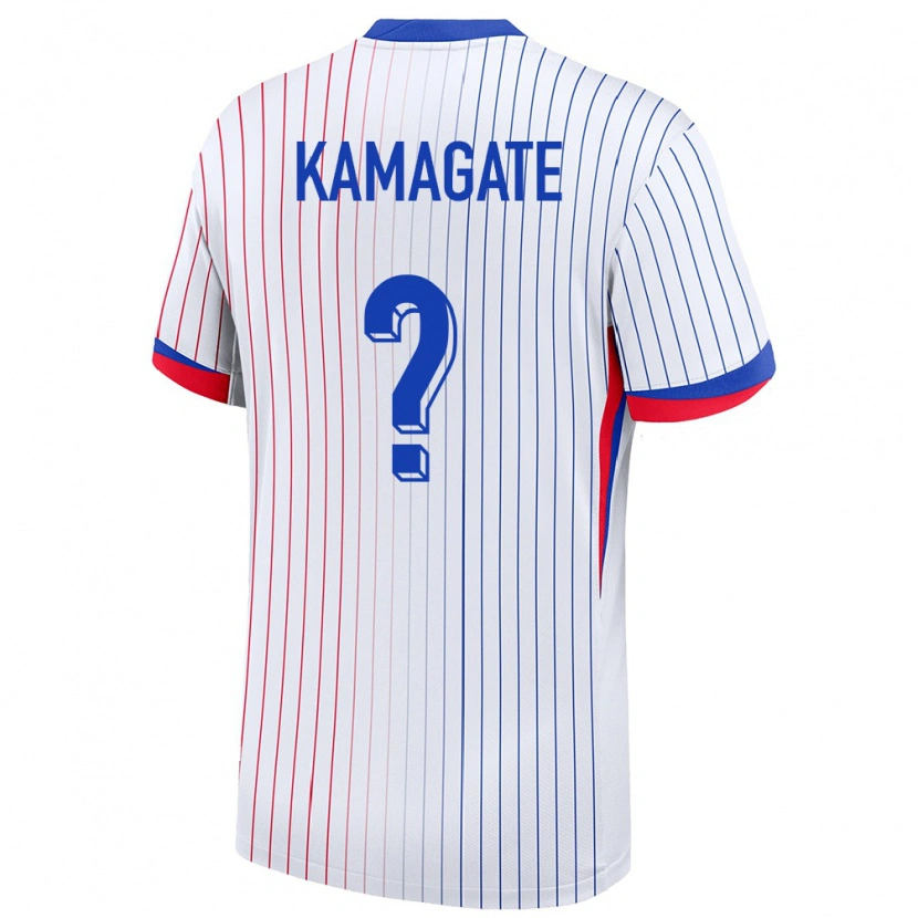 Danxen Kvinnor Frankrike Mohamed Kamagate #0 Vit Bortatröja Matchtröjor 24-26 Tröjor T-Tröja