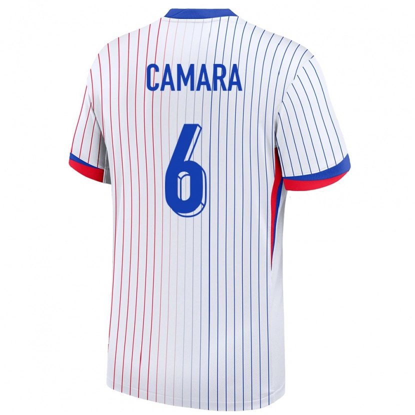 Danxen Kvinnor Frankrike Abdoulaye Camara #6 Vit Bortatröja Matchtröjor 24-26 Tröjor T-Tröja