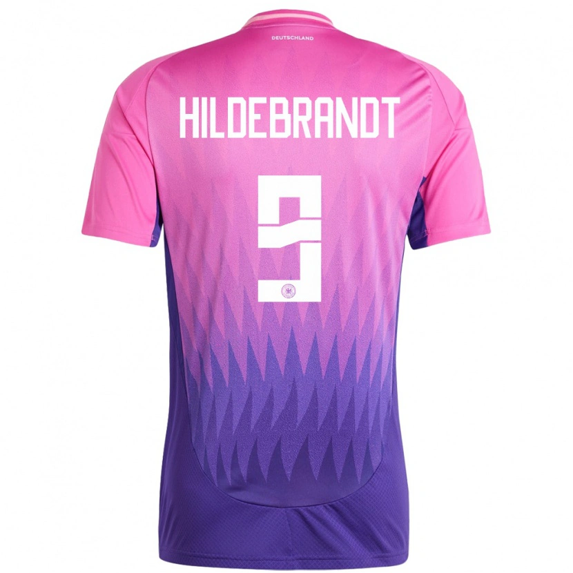 Danxen Kvinnor Tyskland Niklas Hildebrandt #9 Rosa Lila Bortatröja Matchtröjor 24-26 Tröjor T-Tröja