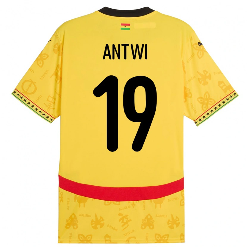 Danxen Kvinnor Ghana Emmanuel Antwi #19 Gul Bortatröja Matchtröjor 24-26 Tröjor T-Tröja