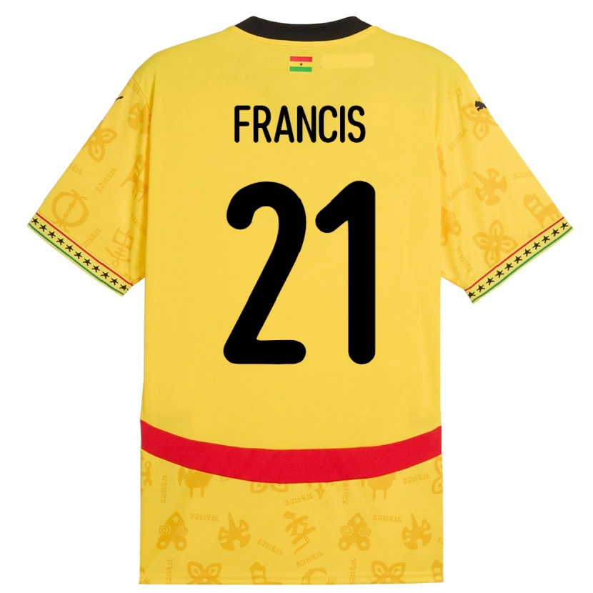 Danxen Kvinnor Ghana Abu Francis #21 Gul Bortatröja Matchtröjor 24-26 Tröjor T-Tröja