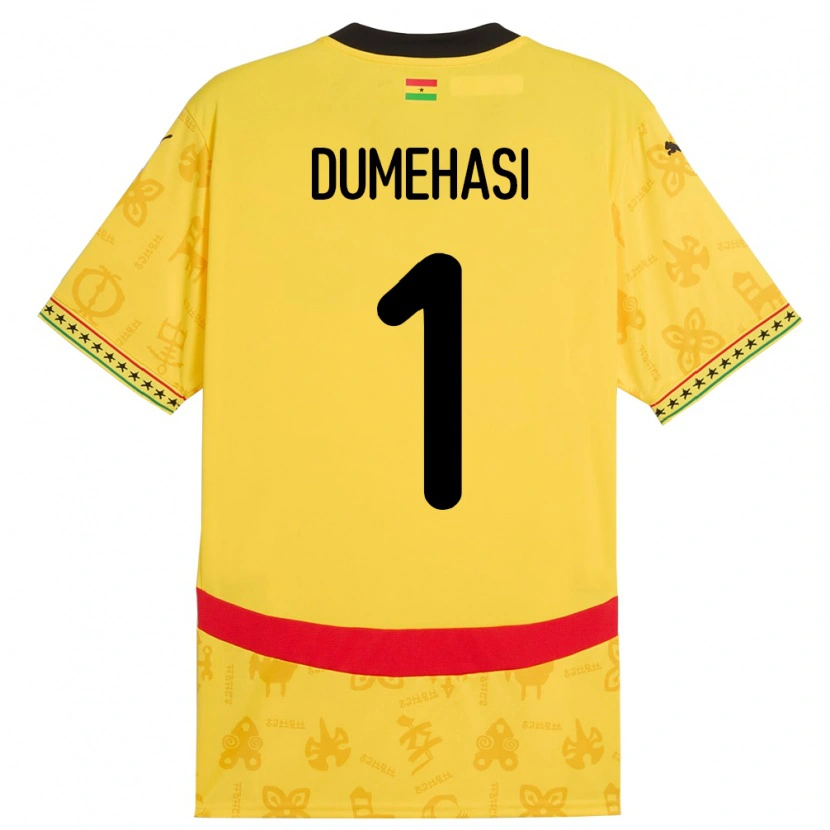 Danxen Kvinnor Ghana Fafali Dumehasi #1 Gul Bortatröja Matchtröjor 24-26 Tröjor T-Tröja