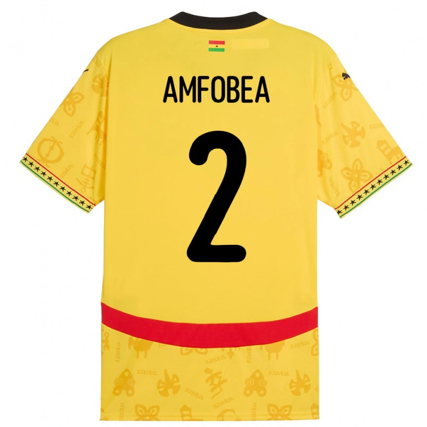 Danxen Kvinnor Ghana Gladys Amfobea #2 Gul Bortatröja Matchtröjor 24-26 Tröjor T-Tröja