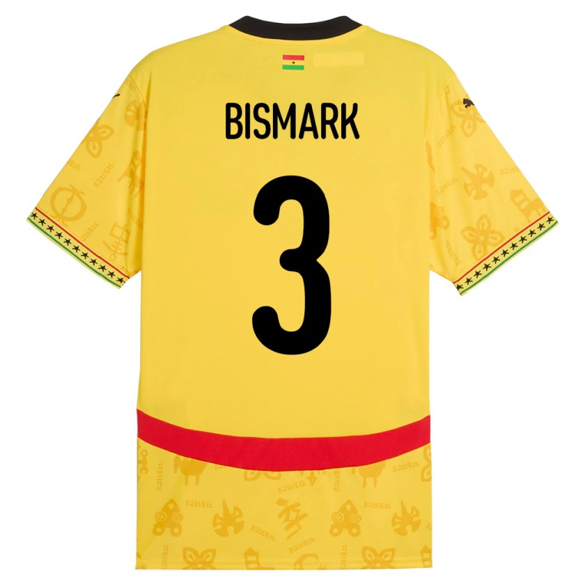 Danxen Kvinnor Ghana Anim Bismark #3 Gul Bortatröja Matchtröjor 24-26 Tröjor T-Tröja