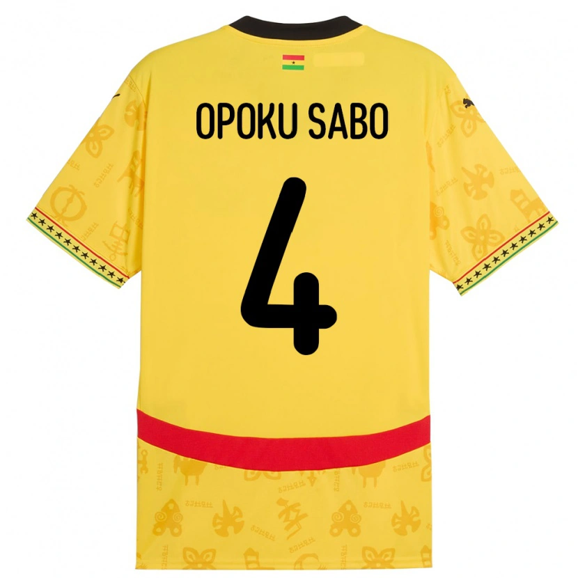 Danxen Kvinnor Ghana Alex Opoku Sabo #4 Gul Bortatröja Matchtröjor 24-26 Tröjor T-Tröja