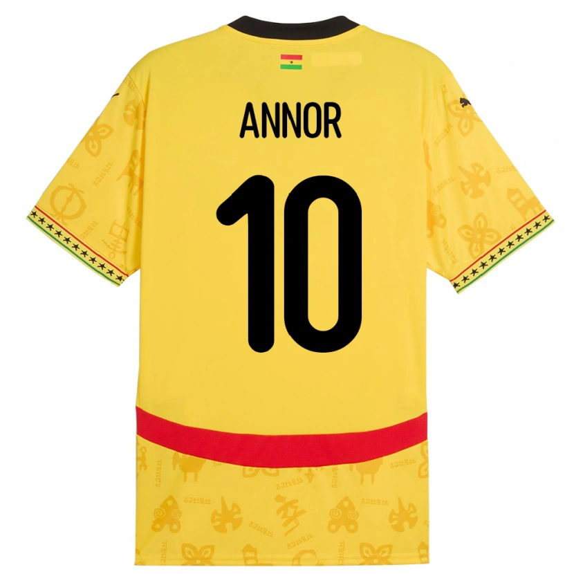 Danxen Kvinnor Ghana Emmanuel Annor #10 Gul Bortatröja Matchtröjor 24-26 Tröjor T-Tröja