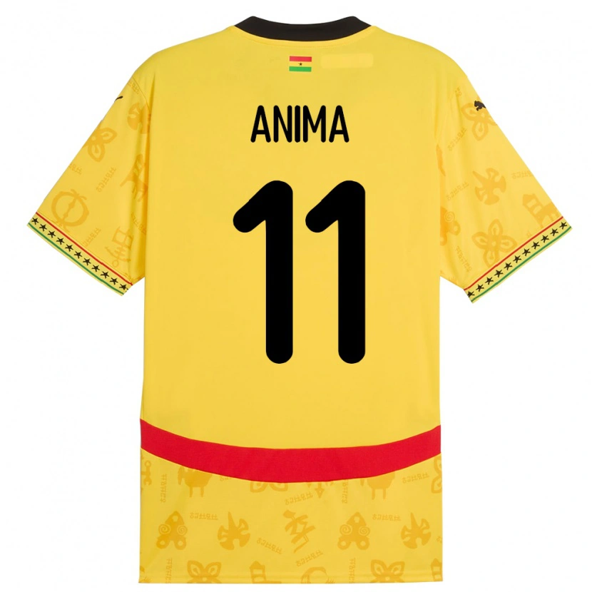 Danxen Kvinnor Ghana Naomi Anima #11 Gul Bortatröja Matchtröjor 24-26 Tröjor T-Tröja