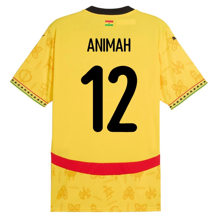 Danxen Kvinnor Ghana Grace Animah #12 Gul Bortatröja Matchtröjor 24-26 Tröjor T-Tröja