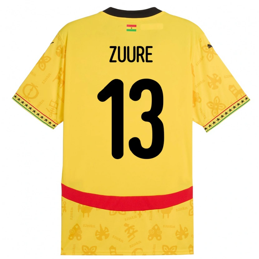 Danxen Kvinnor Ghana Moses Salifu Bawa Zuure #13 Gul Bortatröja Matchtröjor 24-26 Tröjor T-Tröja