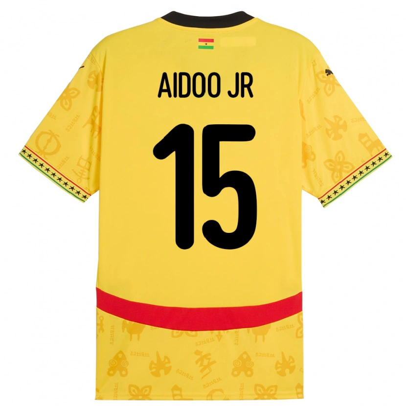 Danxen Kvinnor Ghana Joseph Aidoo #15 Gul Bortatröja Matchtröjor 24-26 Tröjor T-Tröja
