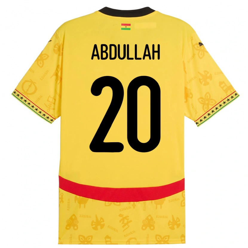 Danxen Kvinnor Ghana Razak Abdullah #20 Gul Bortatröja Matchtröjor 24-26 Tröjor T-Tröja