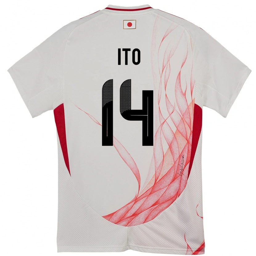 Danxen Kvinnor Japan Junya Ito #14 Vit Bortatröja Matchtröjor 24-26 Tröjor T-Tröja