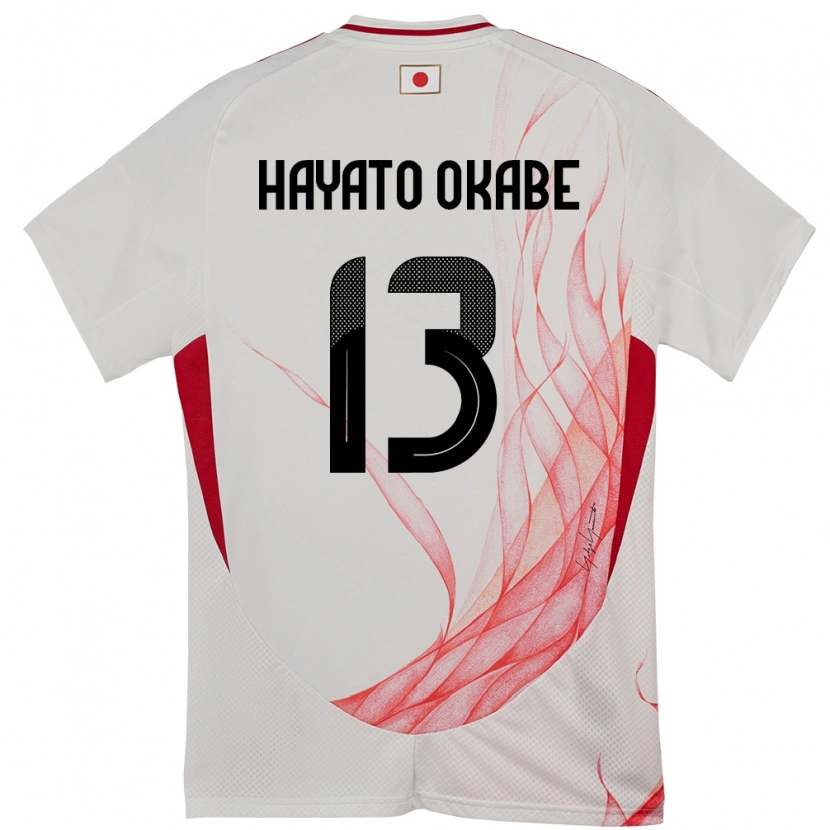 Danxen Kvinnor Japan Tariqkani Hayato Okabe #13 Vit Bortatröja Matchtröjor 24-26 Tröjor T-Tröja