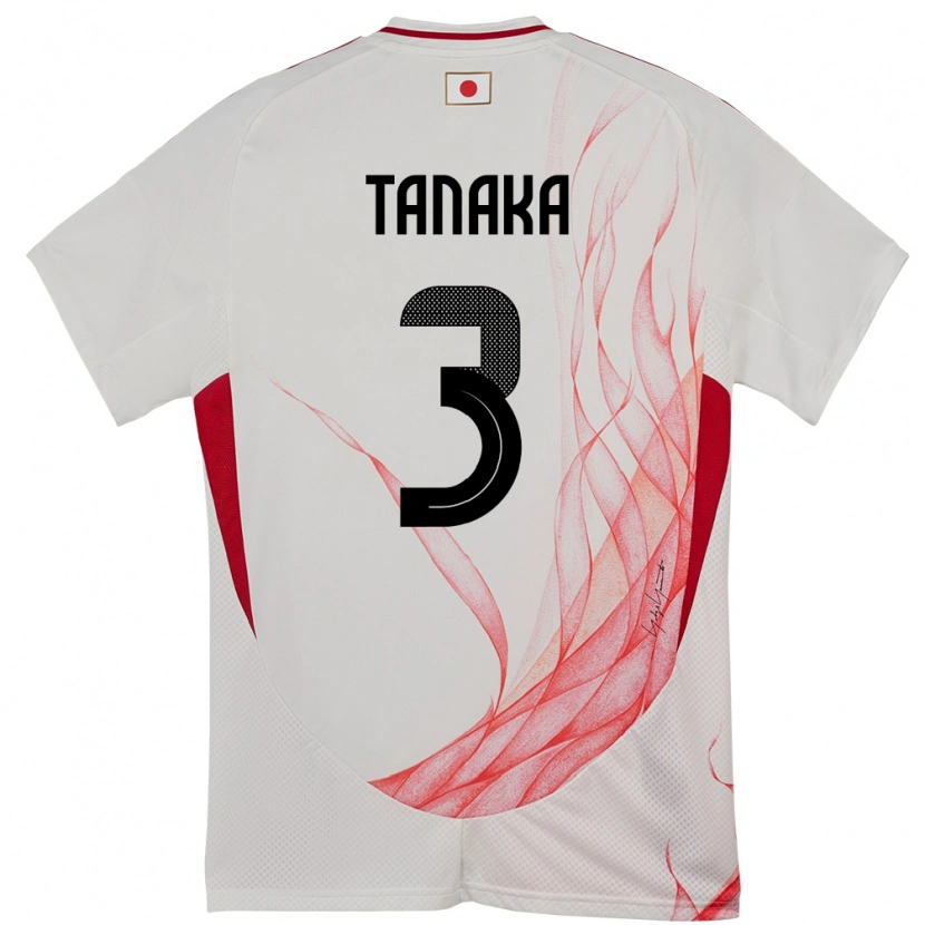 Danxen Kvinnor Japan Hayato Tanaka #3 Vit Bortatröja Matchtröjor 24-26 Tröjor T-Tröja