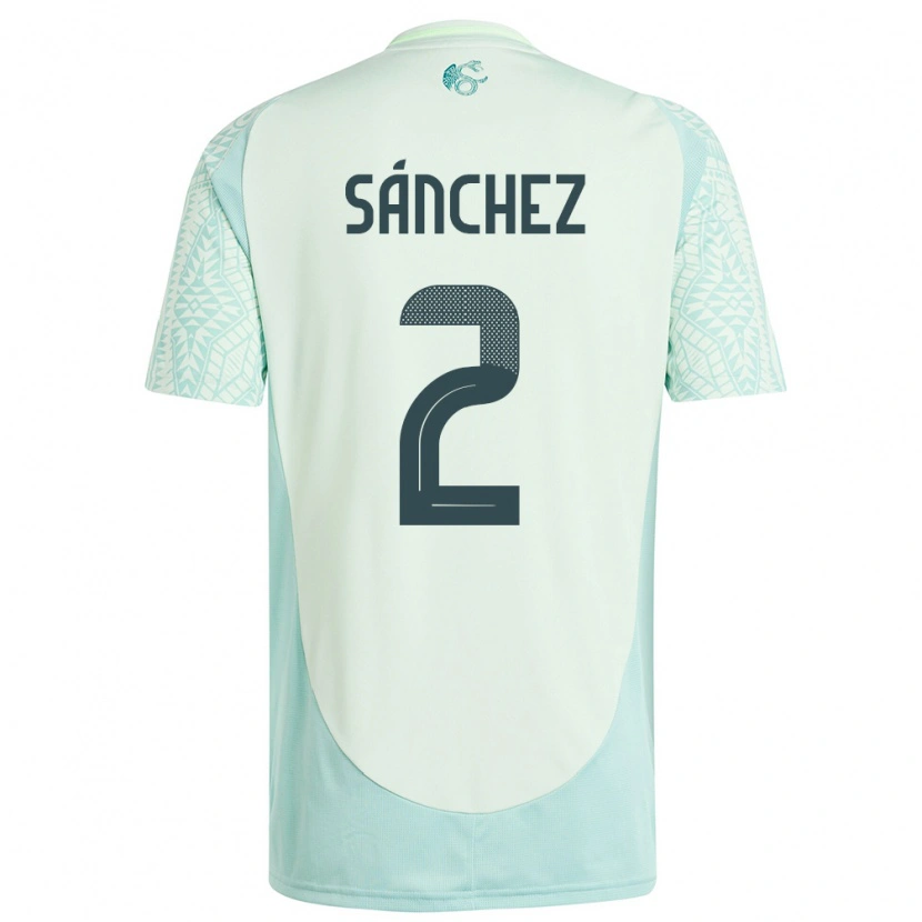 Danxen Kvinnor Mexiko Jorge Sánchez #2 Linne Grön Bortatröja Matchtröjor 24-26 Tröjor T-Tröja